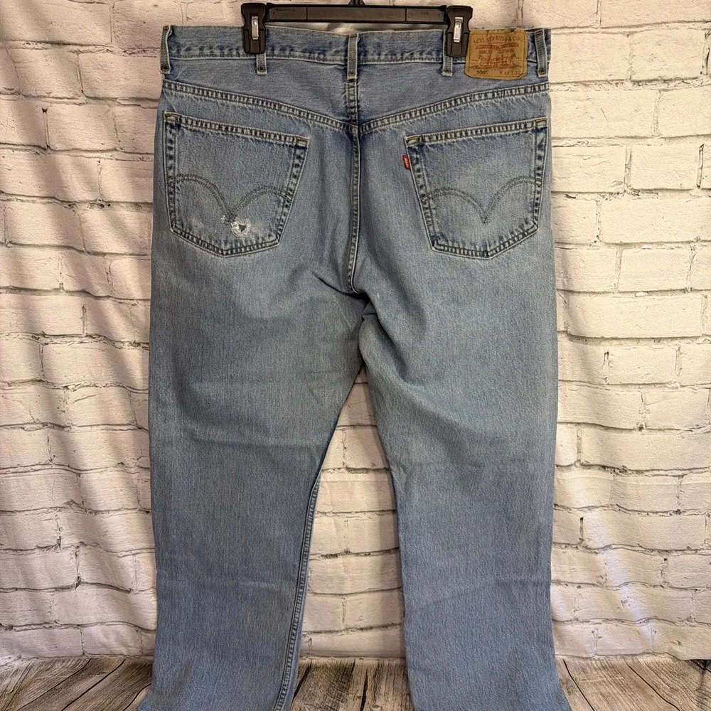 Levi's 505 Men's Jeans W42 L32 Straight Leg Zip Fly Light Wash Y2K